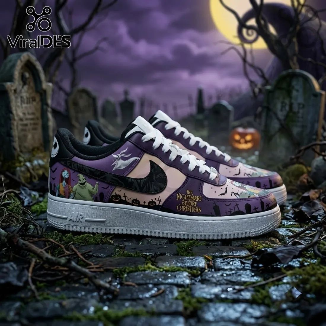 The Nightmare Before Christmas Purple Air Force 1 Shoes