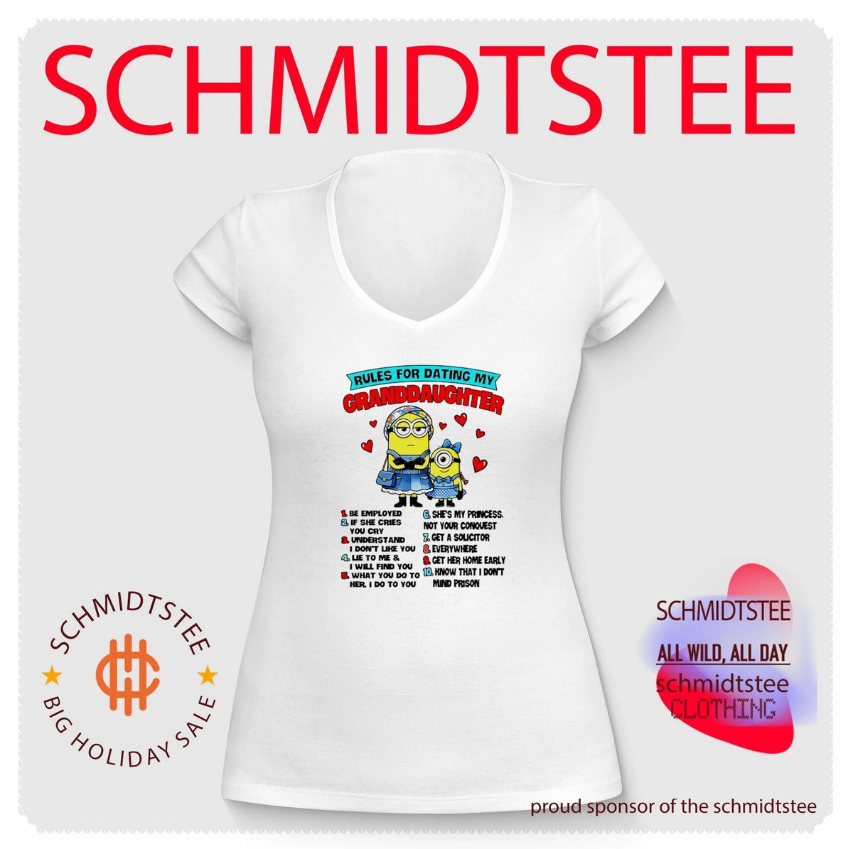 Rules for Dating My Granddaughter Minions Funny Quote shirt Unisex