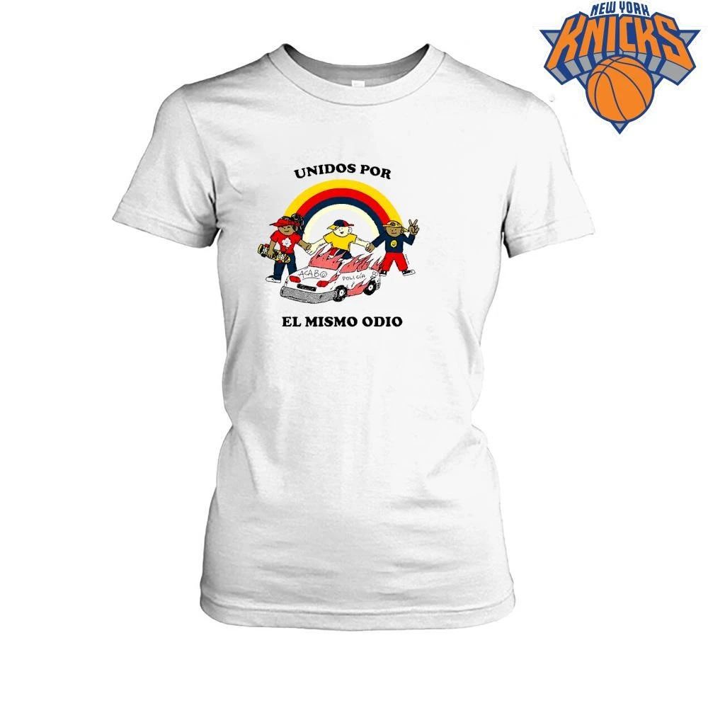 Unidos Por El Mismo Odio ACAB Burning Police Car Rainbow Vintage Shirt Unisex