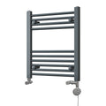 Zennor – Anthracite Dual Fuel Towel Rail H600mm x W500mm Thermostatic – Straight