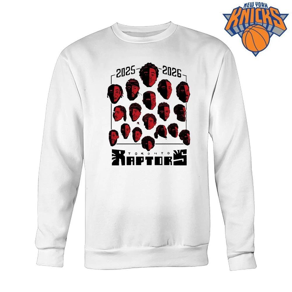 Toronto Raptors Full Team Roster Caricature Art Shadow Face Red Graphic shirt Unisex