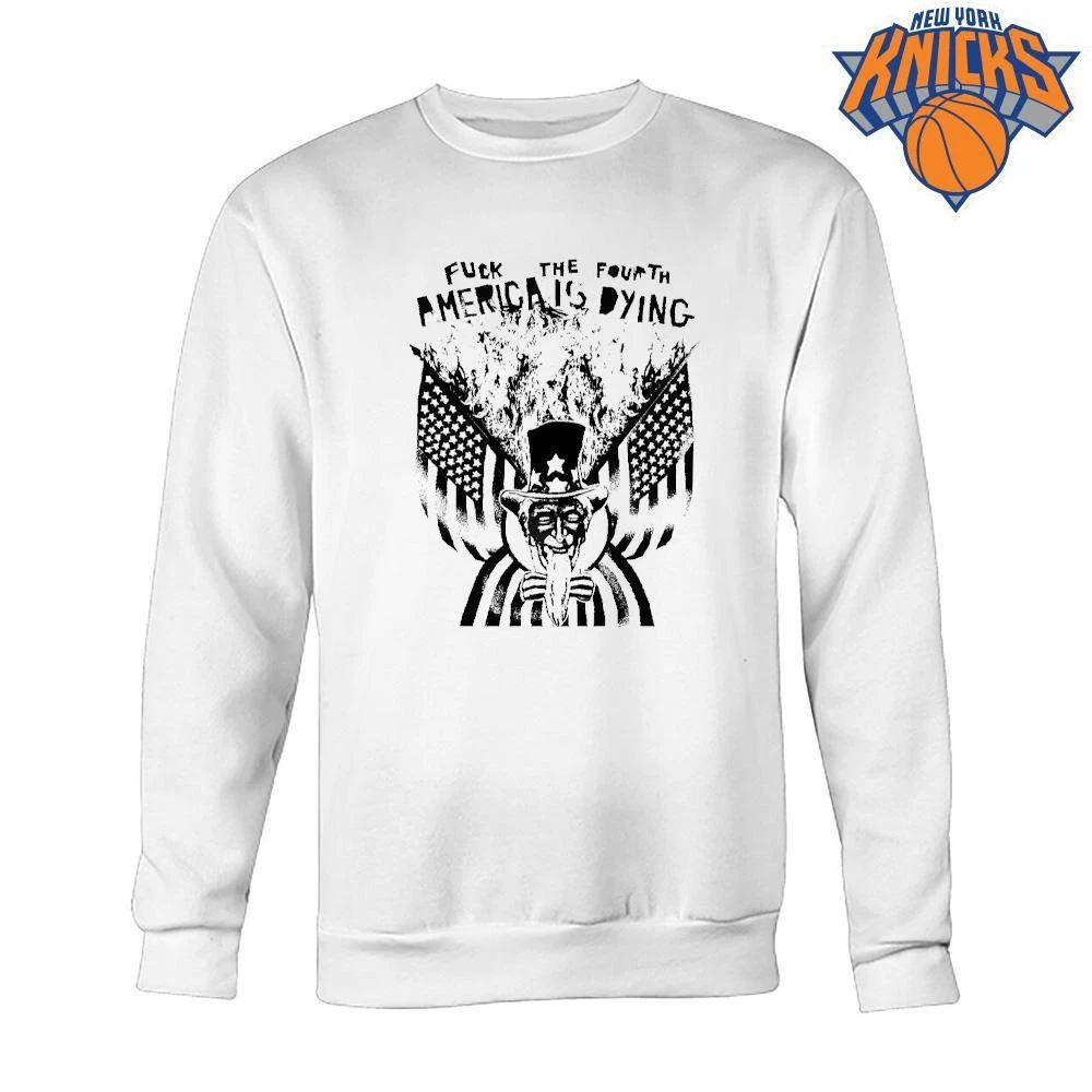 Fuck The Fourth America Is Dying Burning Uncle Sam Punk Grunge Shirt Unisex