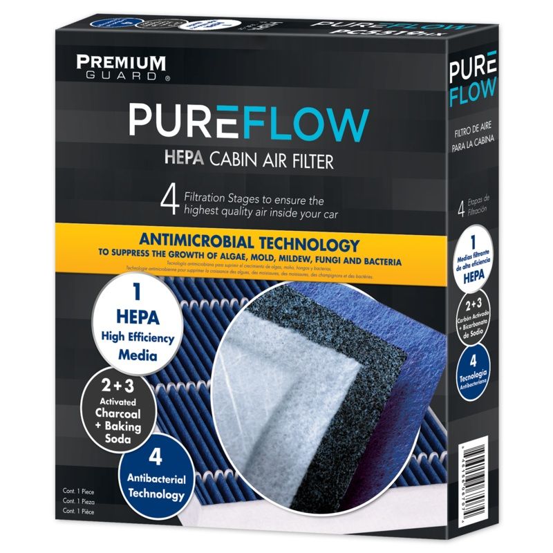 PUREFLOW 2009 Audi S3 Cabin Air Filter with HEPA and Antibacterial Technology, PC5586HX