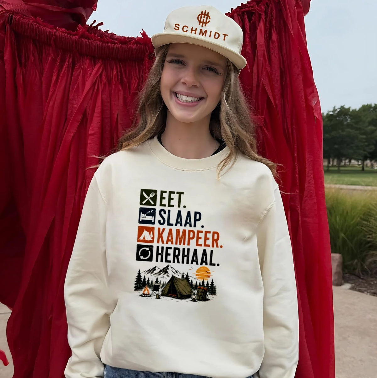 Eet Slaap Kampeer Herhaal Camping kamperen shirt Unisex