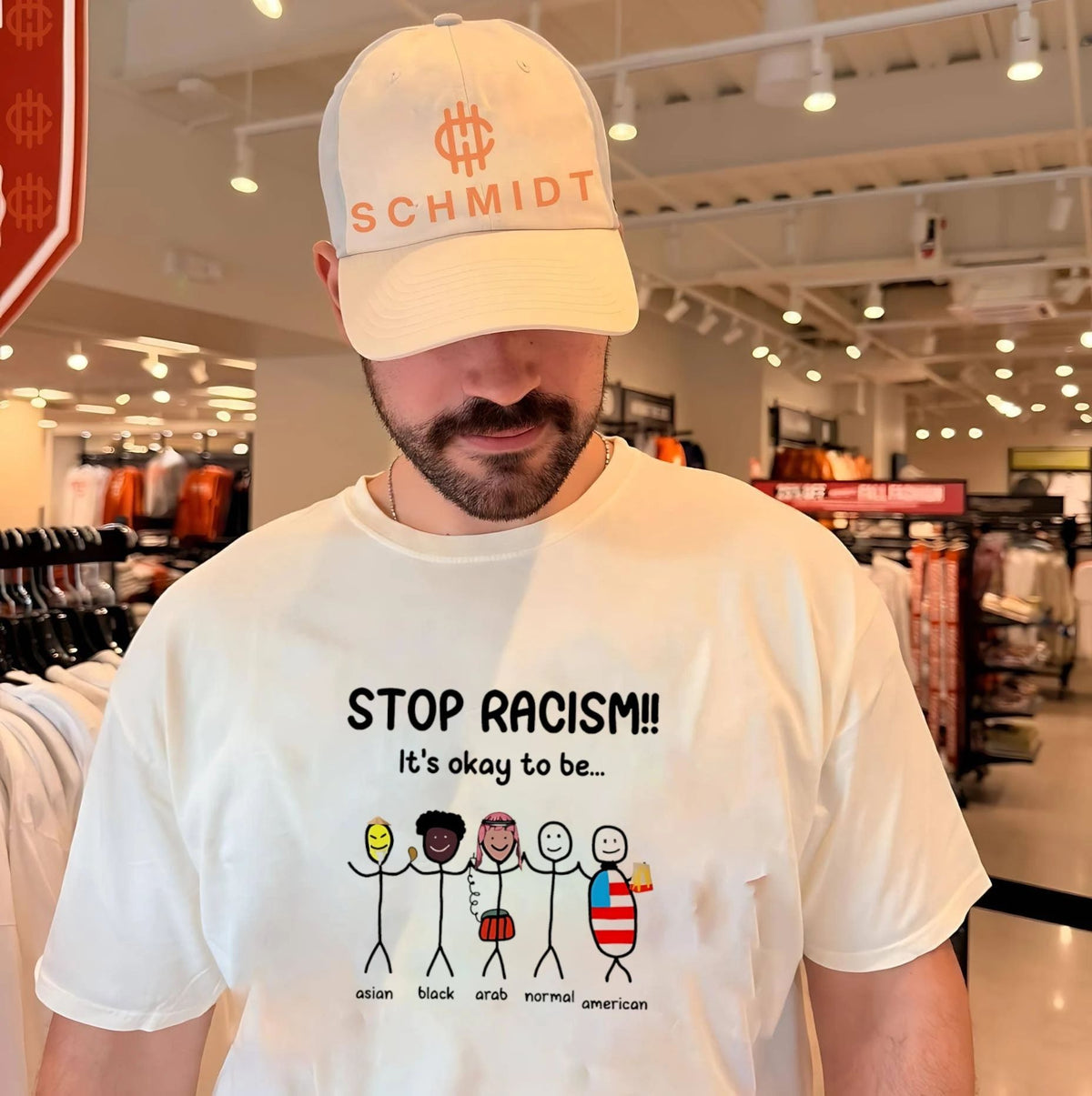 Stop racism it’s okay to be Asian black Arab normal American shirt Unisex