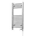 Zennor – Chrome Dual Fuel Towel Rail H800mm x W400mm Standard – Curved