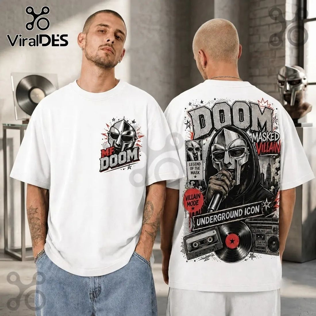 MF DOOM Masked Villain Hip Hop Black T-Shirt