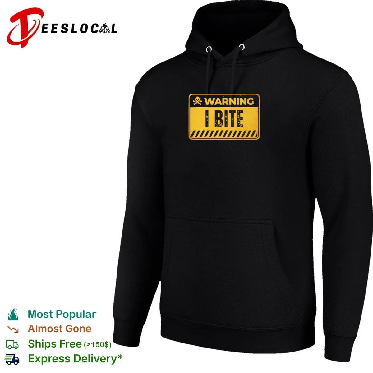 Warning I Bite funny sarcastic humor Unisex
