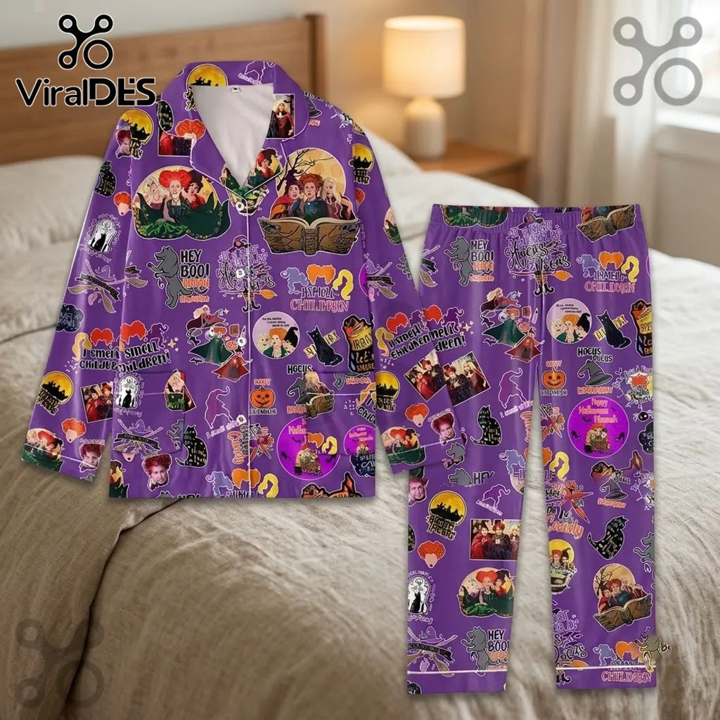 Hocus Pocus Sisters Purple Pajama Set