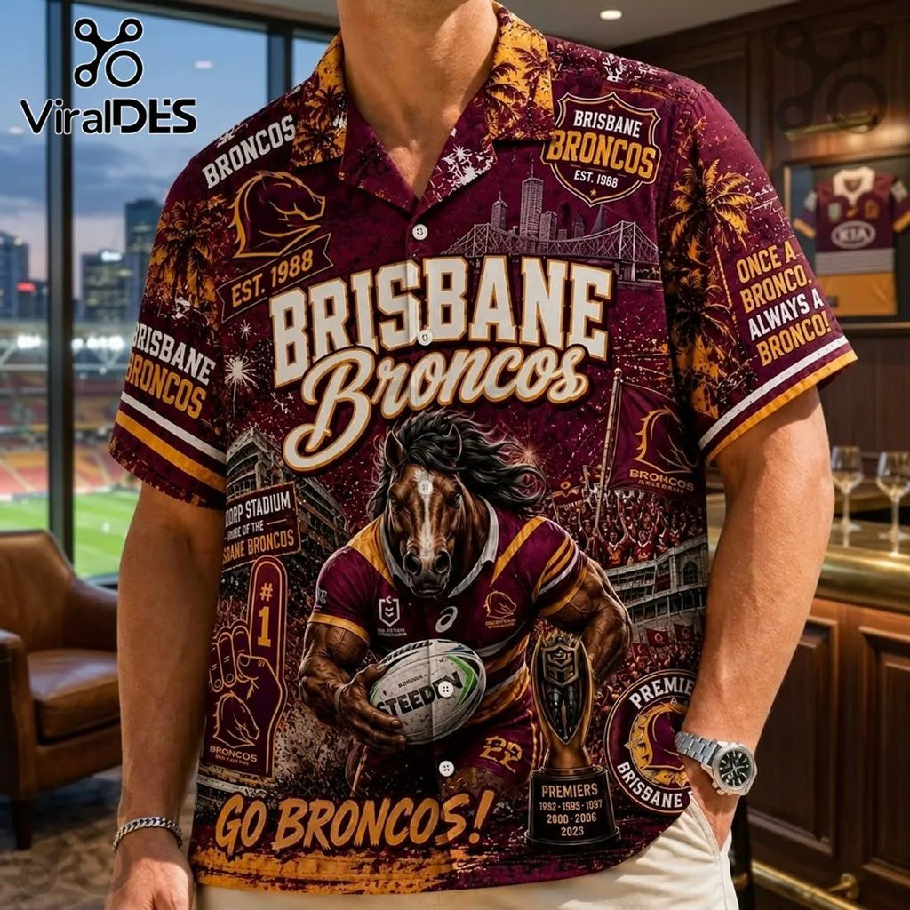Brisbane Broncos Maroon Hawaiian Shirt