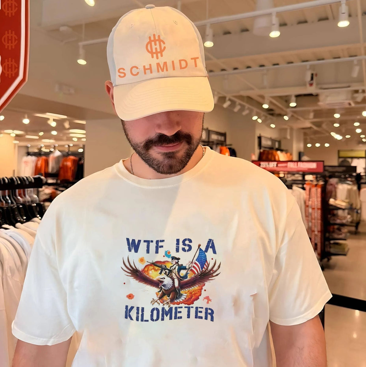 George Washington Riding Eagle Wtf Is a Kilometer shirt Unisex