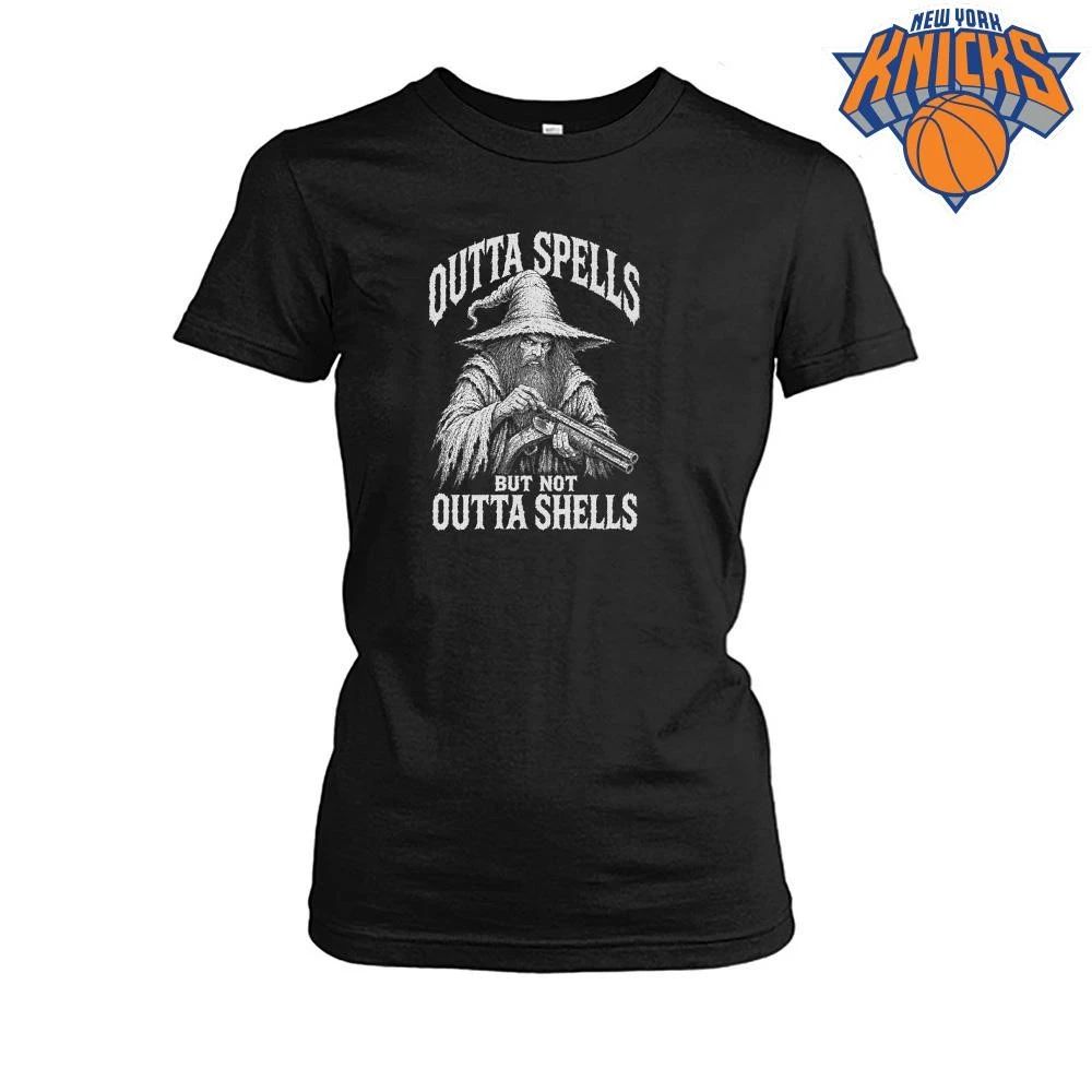 Outta Spells But Not Outta Shells Badass Wizard Shotgun Meme Shirt Unisex