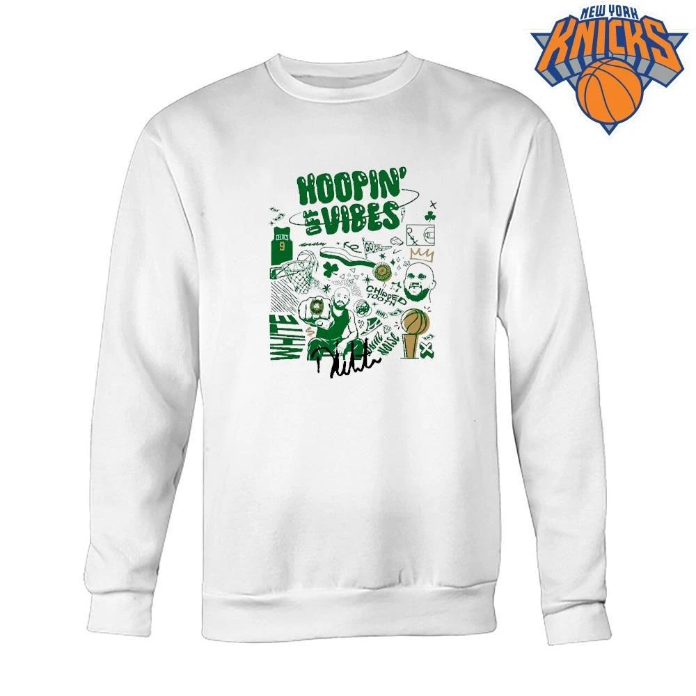 Derrick White Hoop Vibes Boston Celtics Championship Chipped Tooth Ring Doodle shirt Unisex
