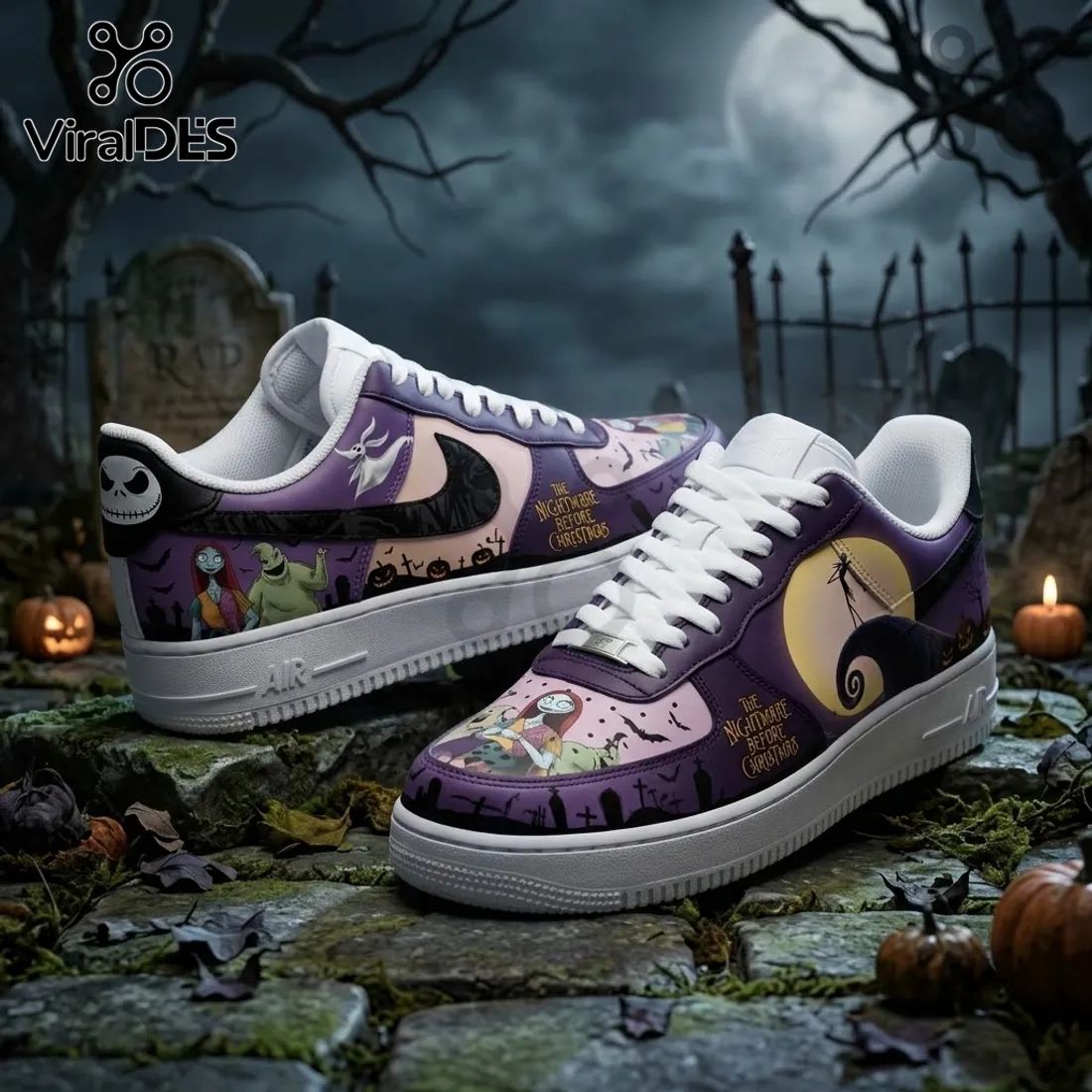 The Nightmare Before Christmas Purple Air Force 1 Shoes