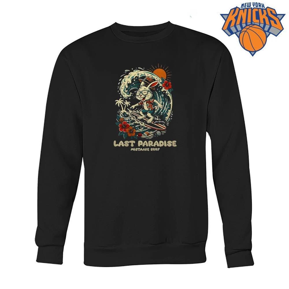 Retro Last Paradise Mistaake Surf Bunny Surfing Ocean Waves Shirt Unisex