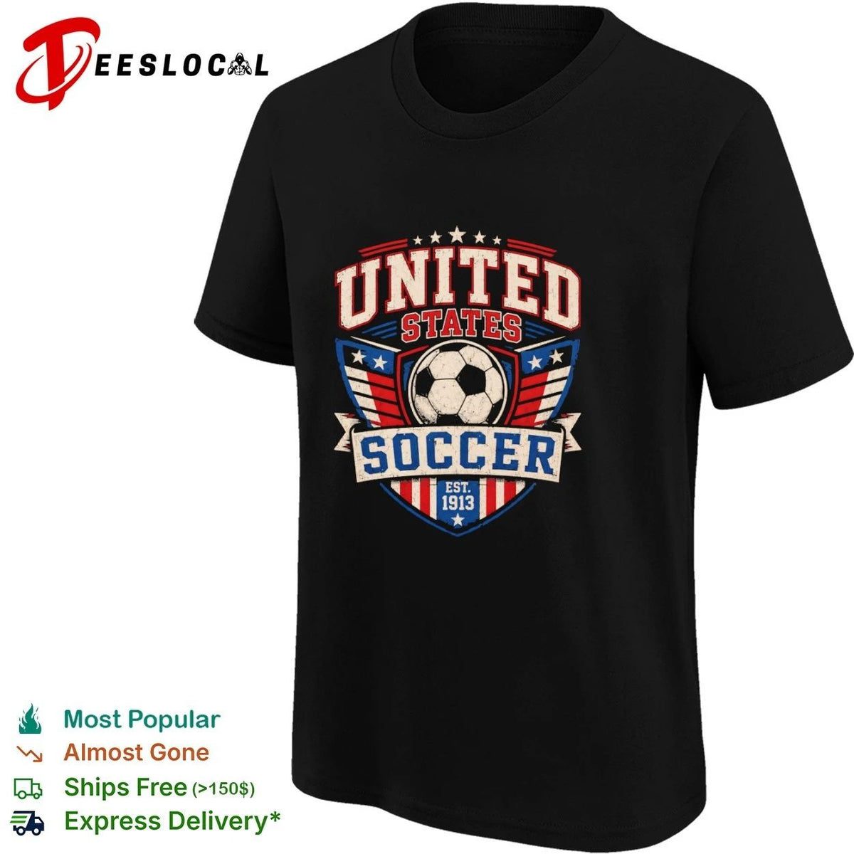 United States Soccer Est 1913 Patriotic Shield Unisex