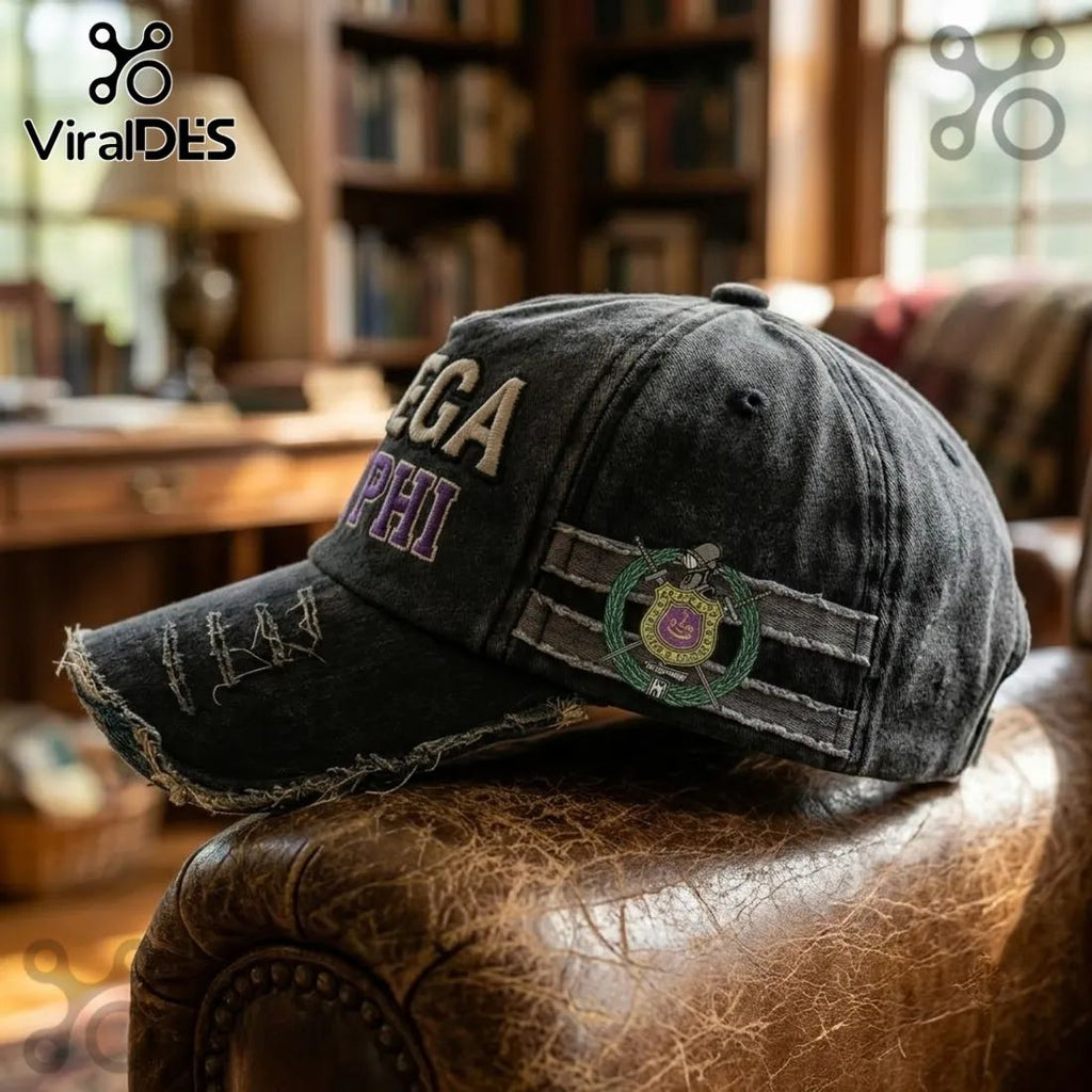 Omega Psi Phi Fraternity Distressed Baseball Cap