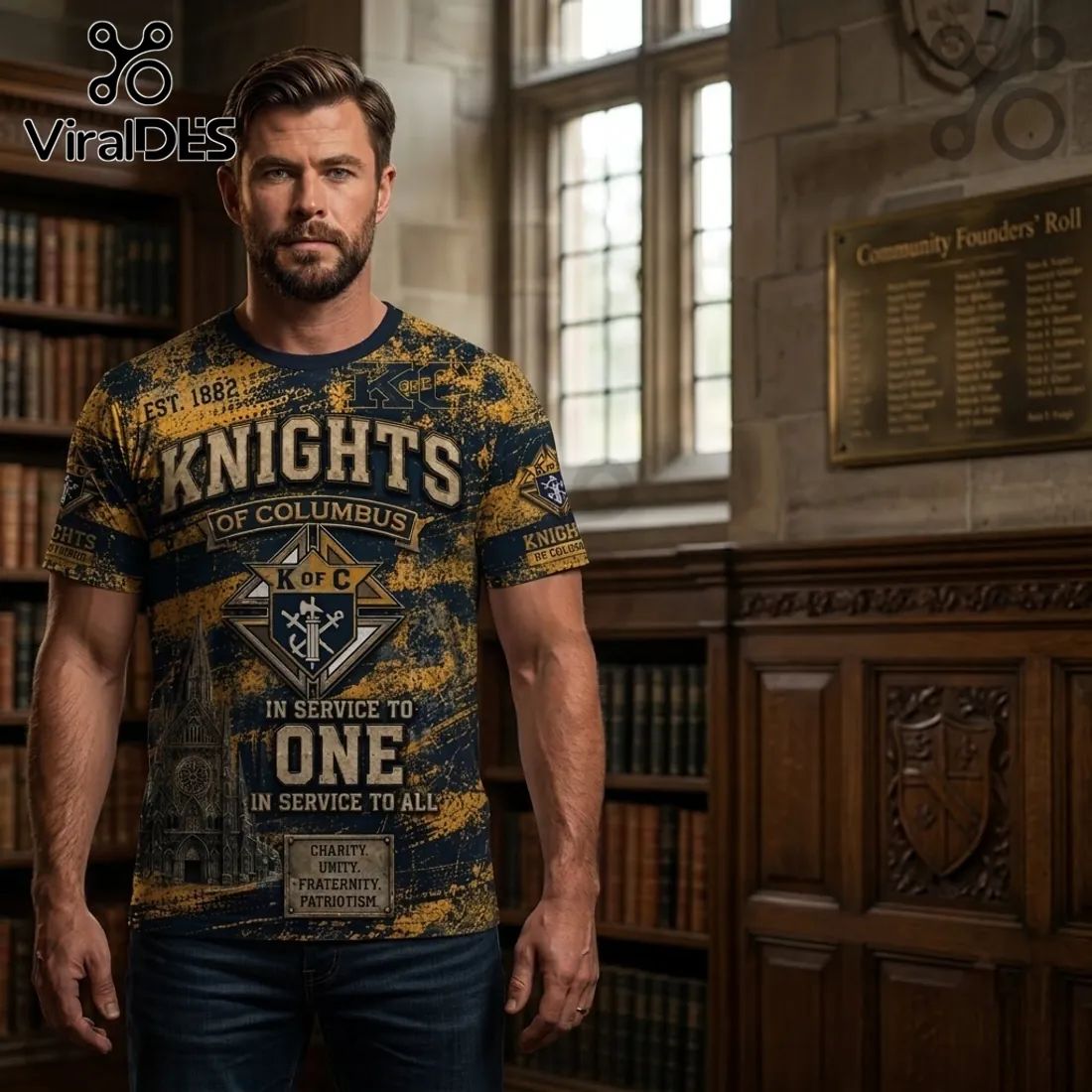 NRL Knights of Columbus Patriotic Knight T-Shirt