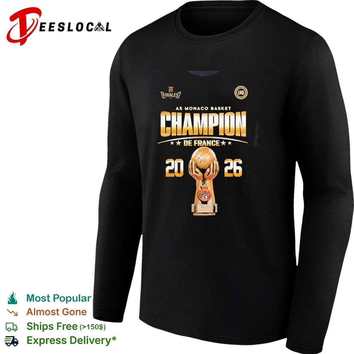 AS Monaco Basket Champion de France 2026 AS Monaco Basket French League Champions Unisex
