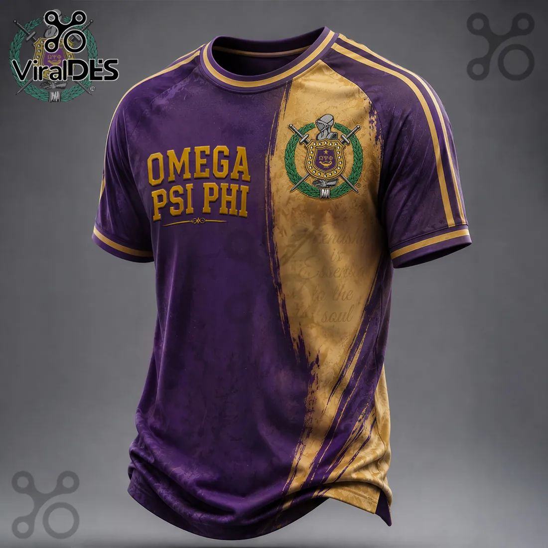 Premium Omega Psi Phi Purple and Gold Shirt