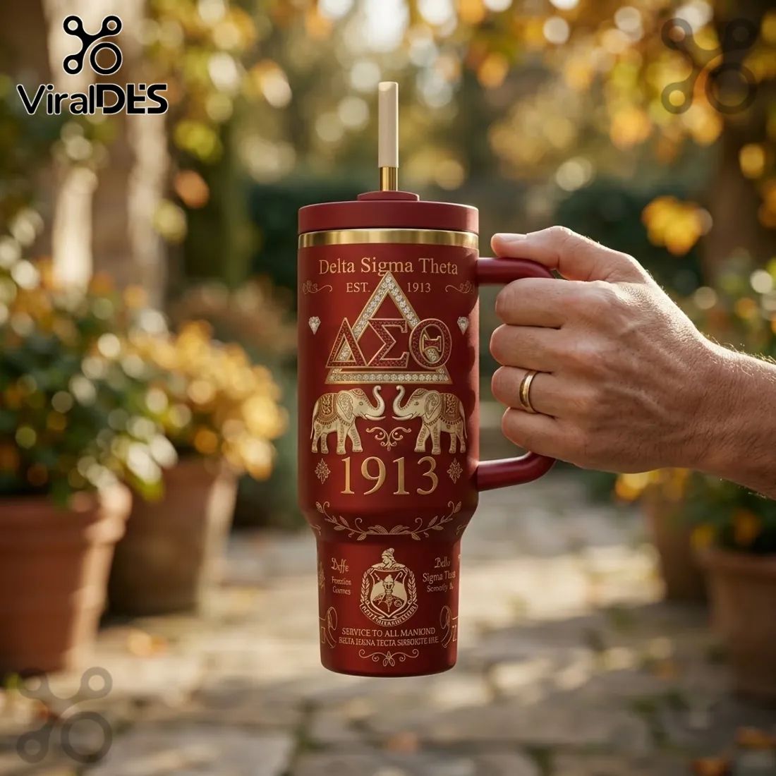 Delta Sigma Theta 40oz Crimson Gold Tumbler
