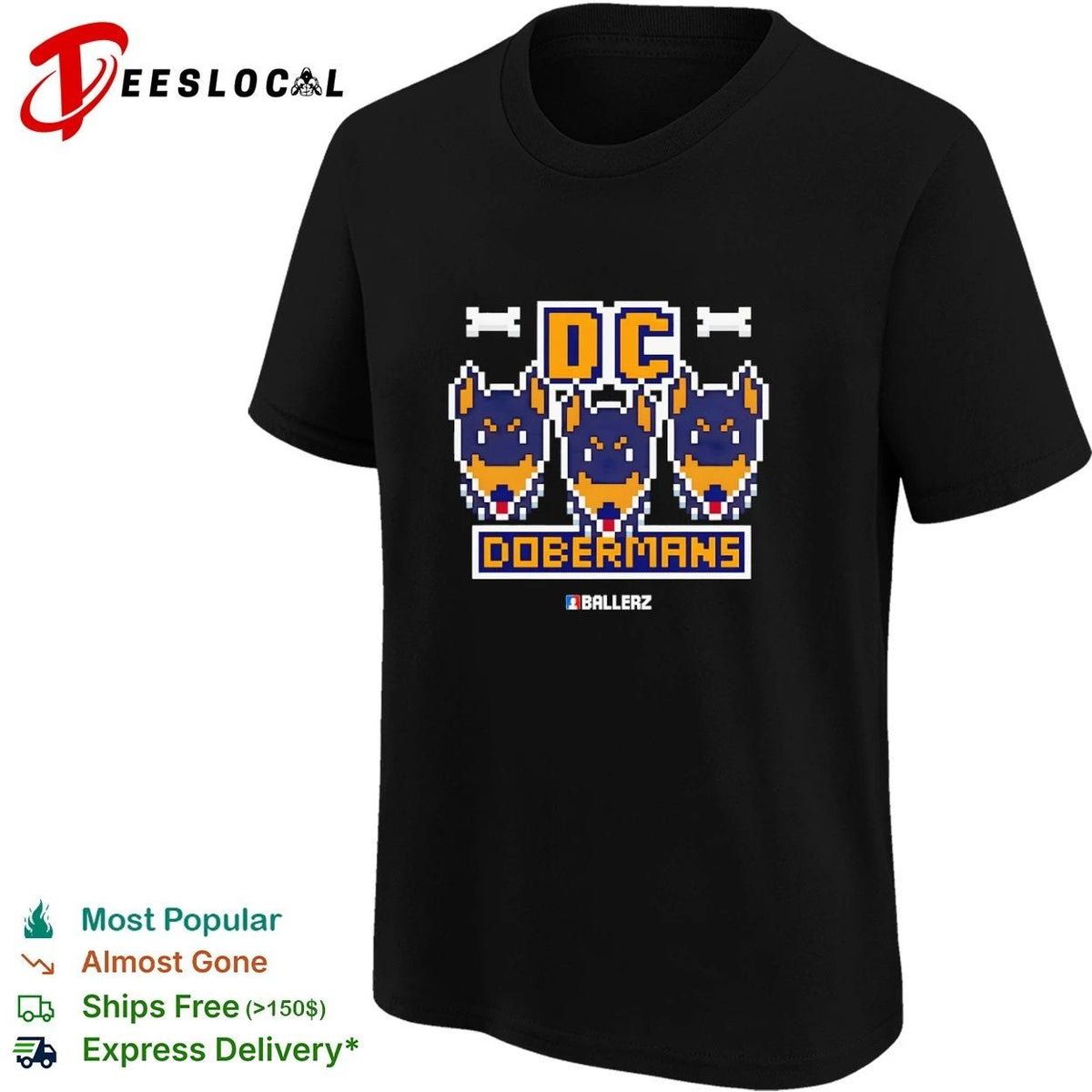 DC Dobermans Ballerz Doberman dog pixel art Unisex