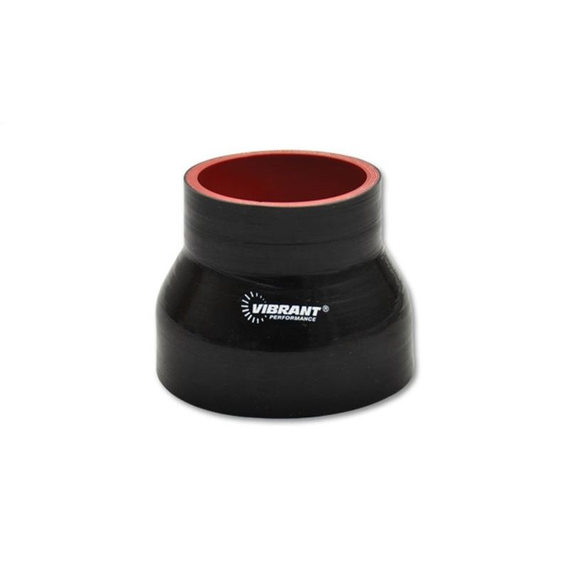 Vibrant 4 Ply Reinforced Silicone Transition Connector – 3.5in I.D. x 4.5in I.D. x 3in long (BLACK)