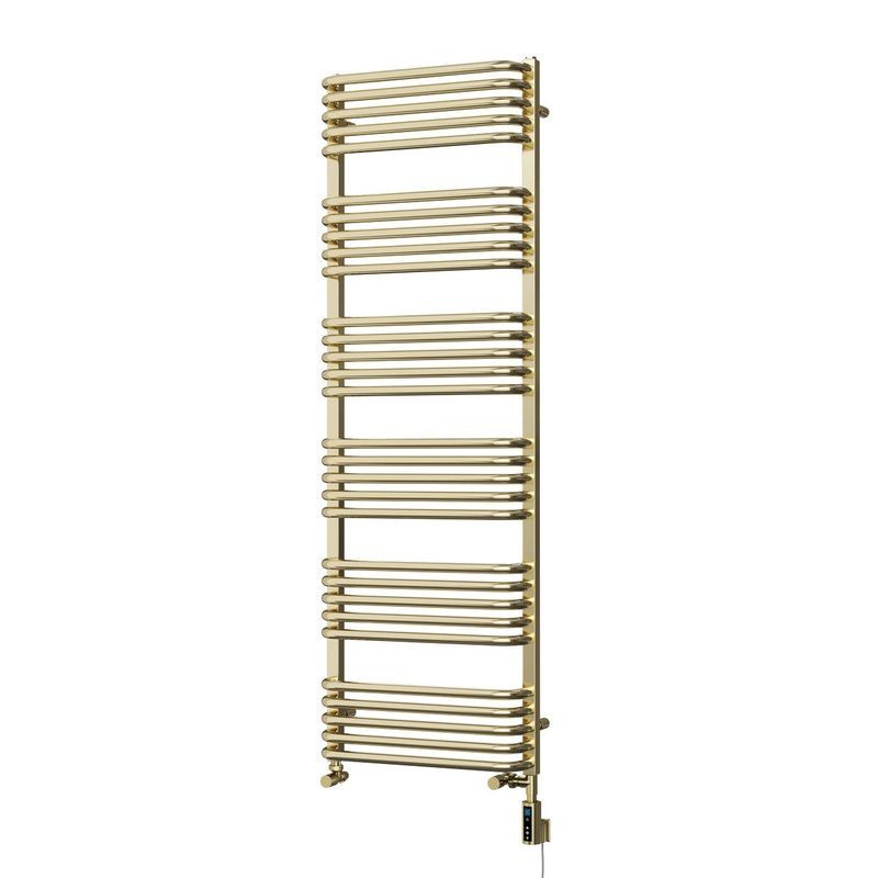Crossmoor – Polished Brass Dual Fuel Towel Rail H1533mm x W500mm Thermostatic WIFI