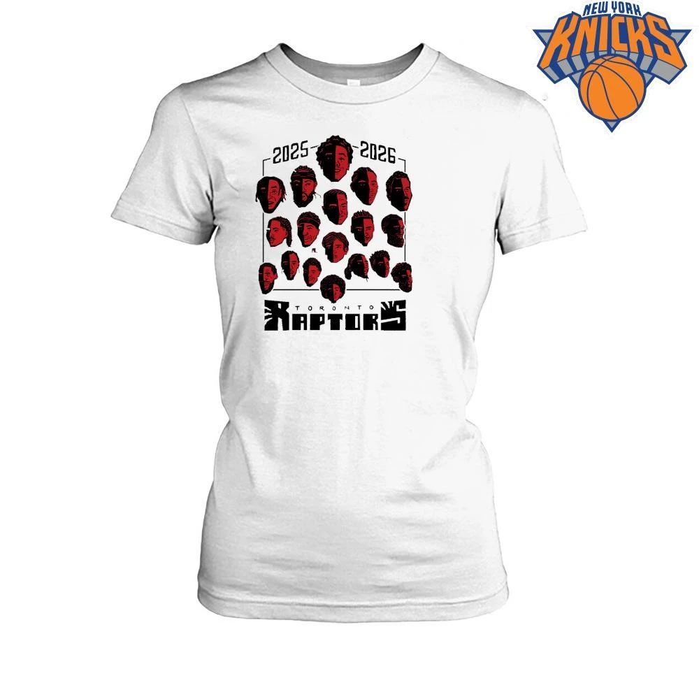 Toronto Raptors Full Team Roster Caricature Art Shadow Face Red Graphic shirt Unisex
