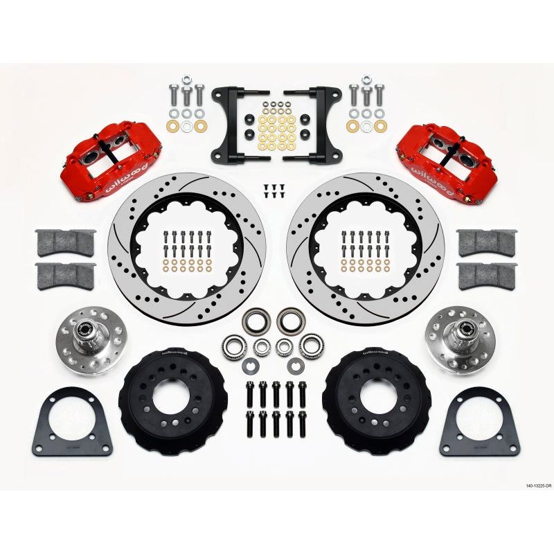 Wilwood Narrow Superlite 6R Front Hub Kit 14.00in Drill Red TCI-IFS 71-78 (Pinto Based)