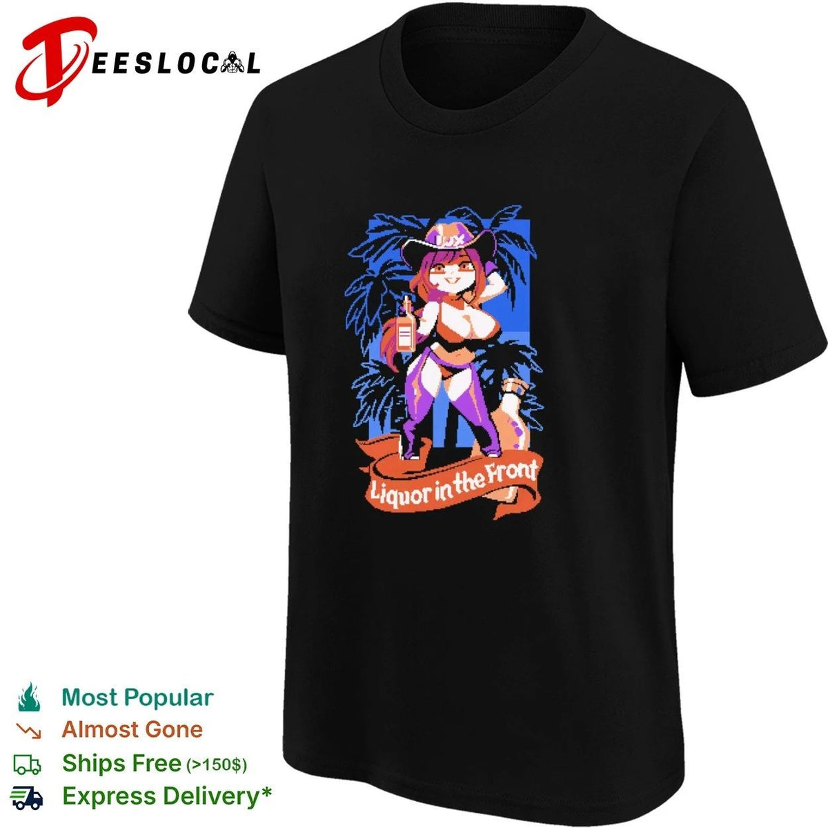 Liquor in the Front Cowgirl pixel art Unisex