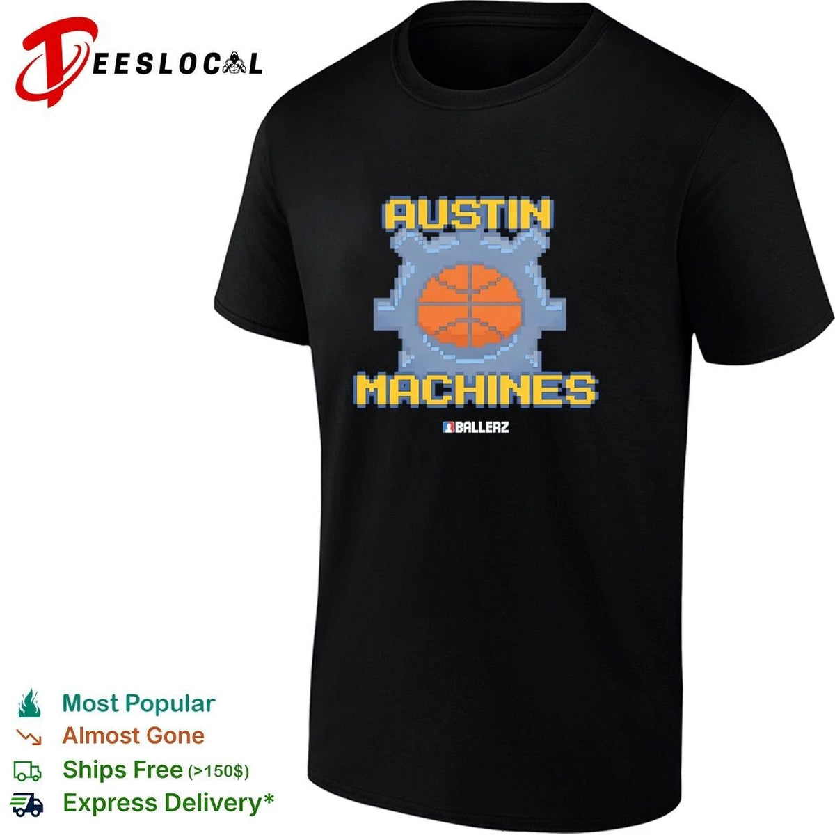 Austin Machines Ballerz basketball pixel art Unisex