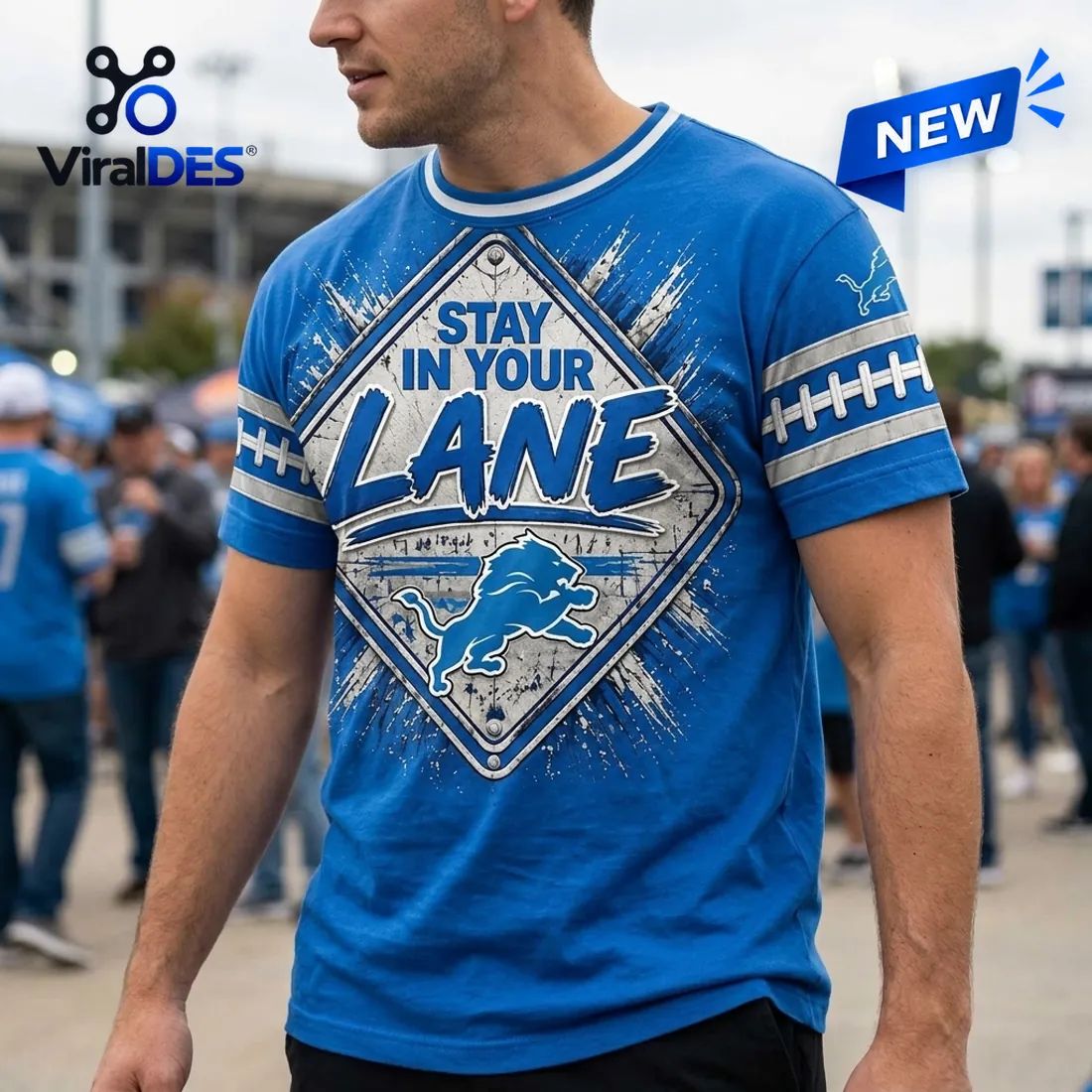 Detroit Lions Logo Football Street Sign T-Shirt