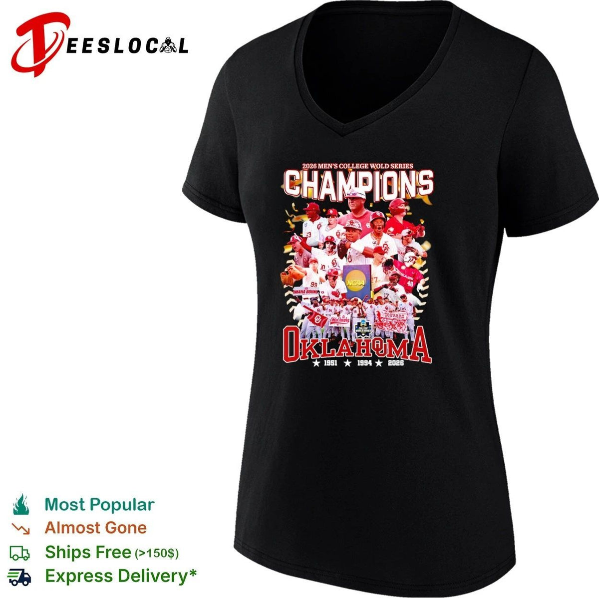 Oklahoma Sooners 2026 Men’s College World Series Champions Unisex