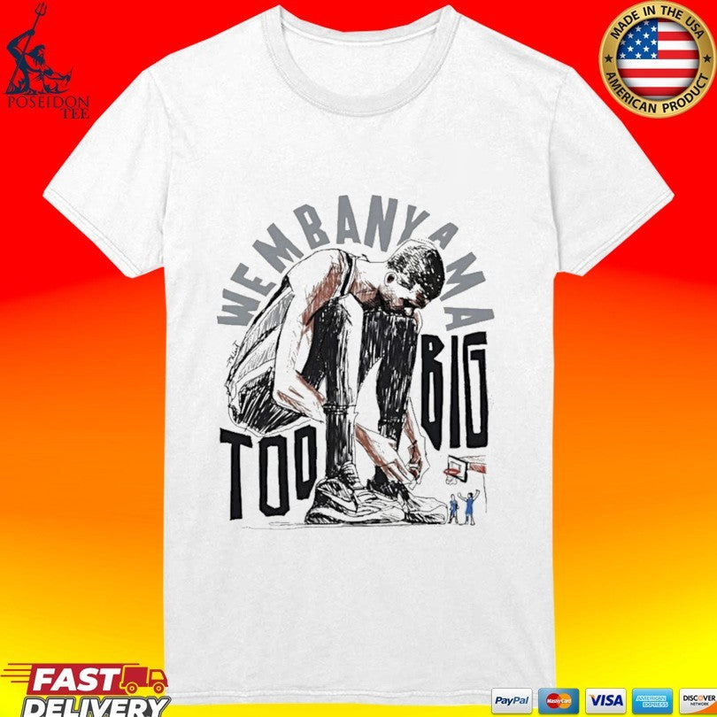 Victor Wembanyama San Antonio Spurs Basketball Too Big Art Cartoon Unisex