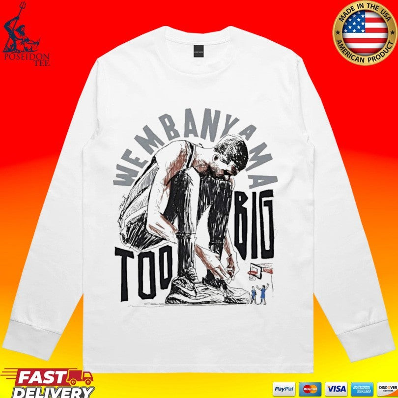 Victor Wembanyama San Antonio Spurs Basketball Too Big Art Cartoon Unisex