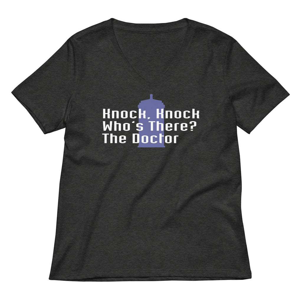 Knock Knock! Who's There? The Doctor Women's V-Neck Tee