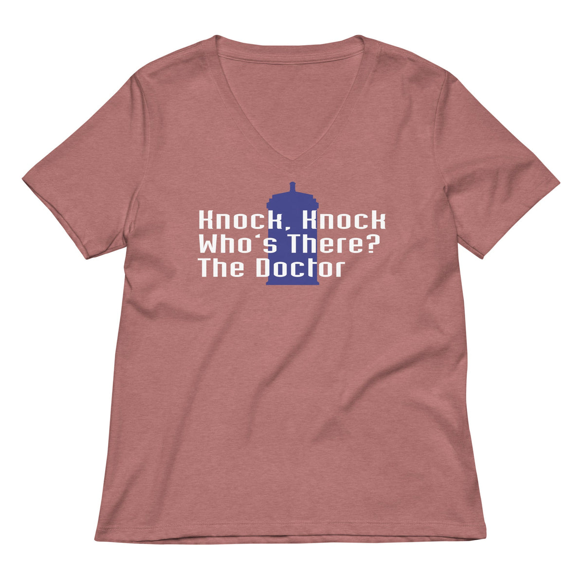 Knock Knock! Who's There? The Doctor Women's V-Neck Tee