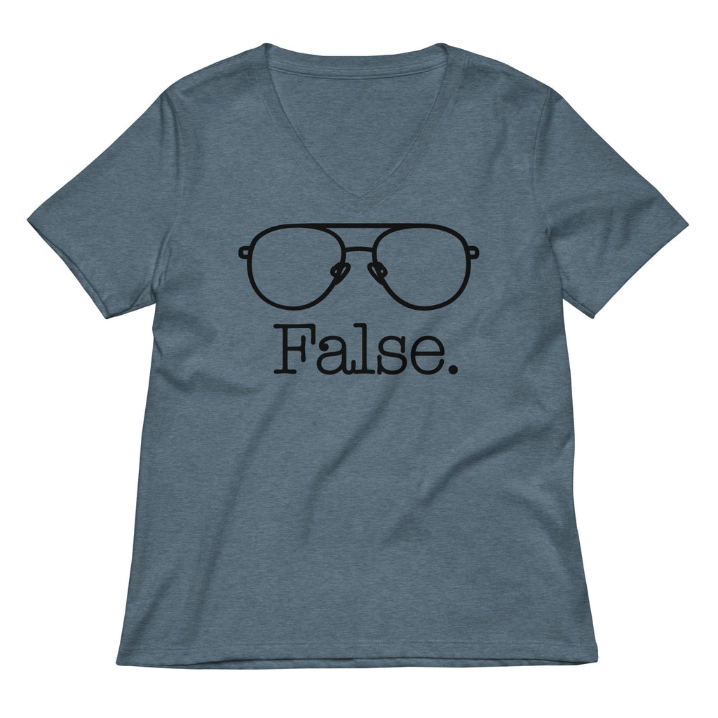 False Glasses Women's V-Neck Tee
