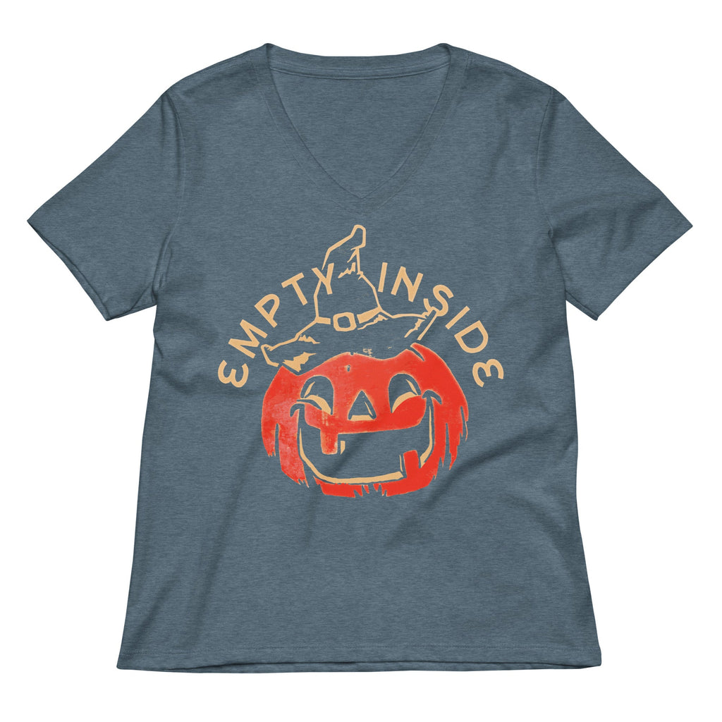 Empty Inside Pumpkin Women's V-Neck Tee