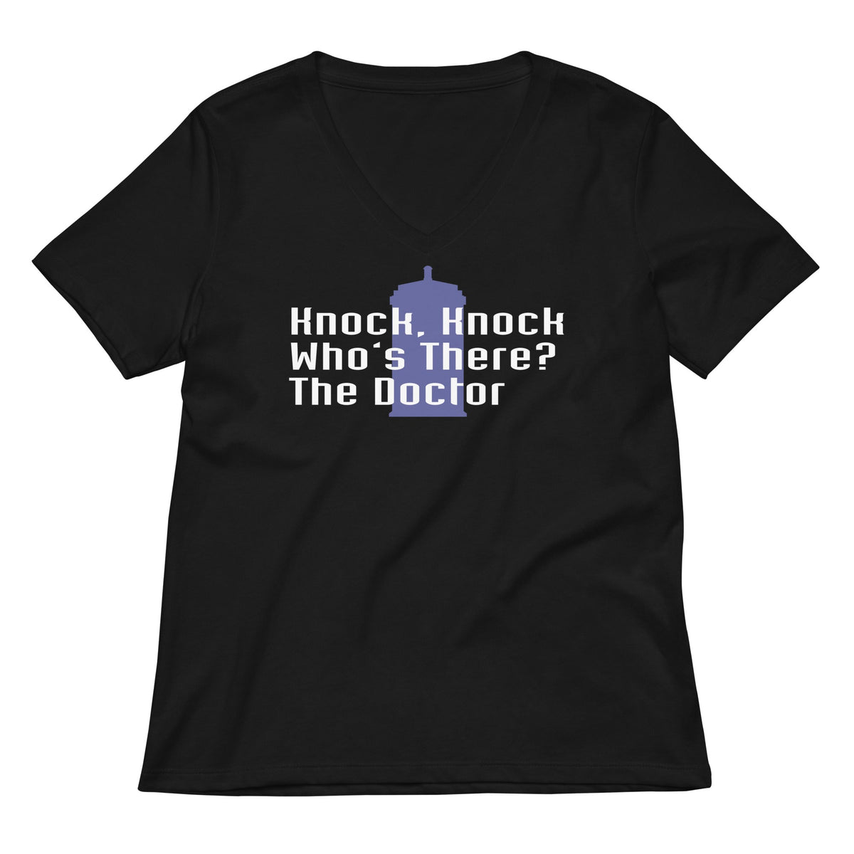 Knock Knock! Who's There? The Doctor Women's V-Neck Tee