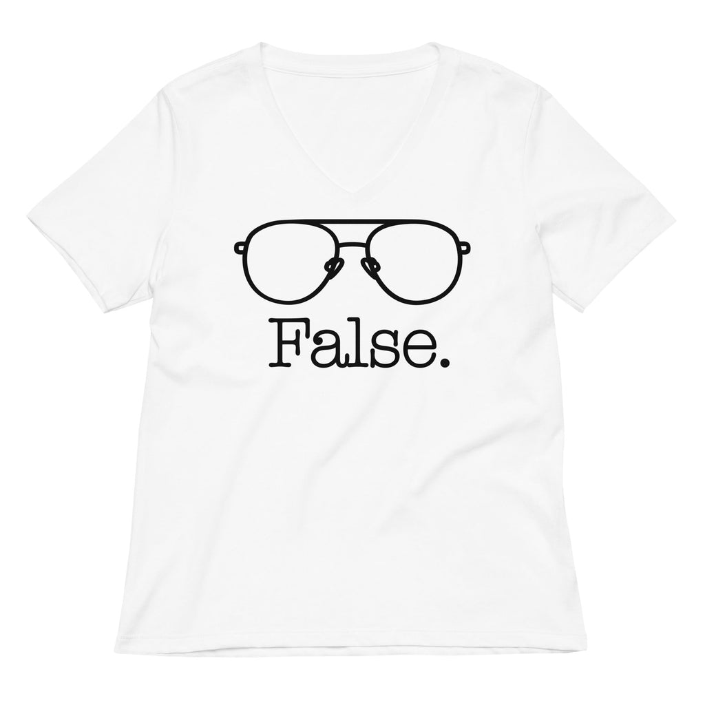 False Glasses Women's V-Neck Tee