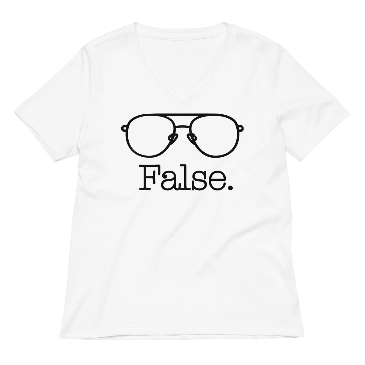 False Glasses Women's V-Neck Tee