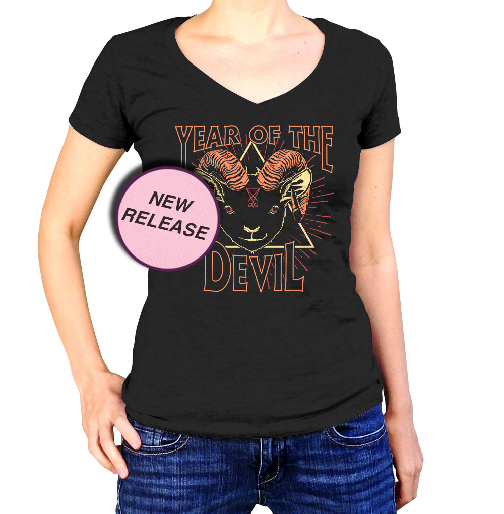 Women's Year of the Devil Vneck T-Shirt