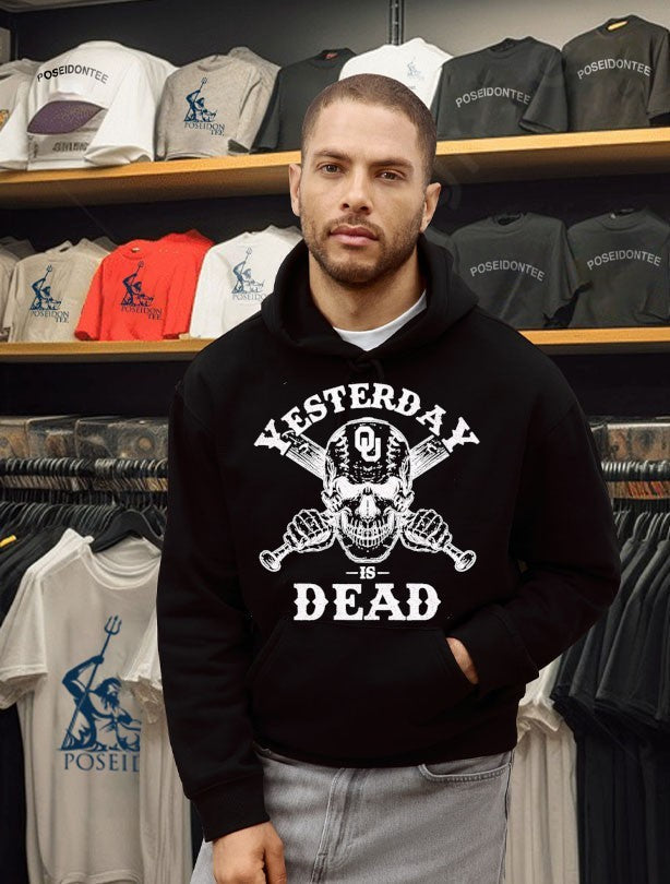 Yesterday Is Dead Oklahoma Sooners Baseball Skull With Bats Fan Unisex